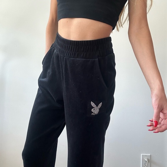 Black Playboy Sweatpants - Picture 2 of 3